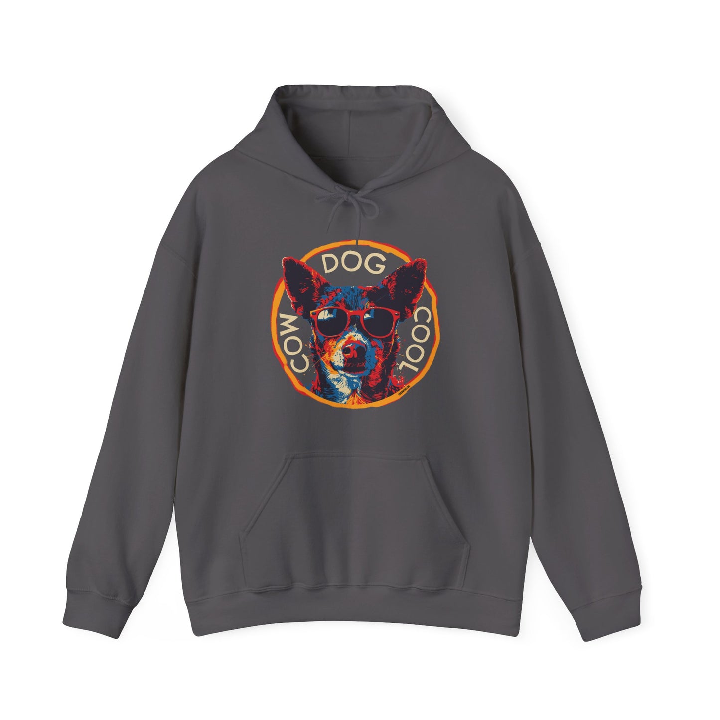 Cool Cowdog Hoodie — "COW • DOG • COOL" Pop-Art Heeler Sweatshirt