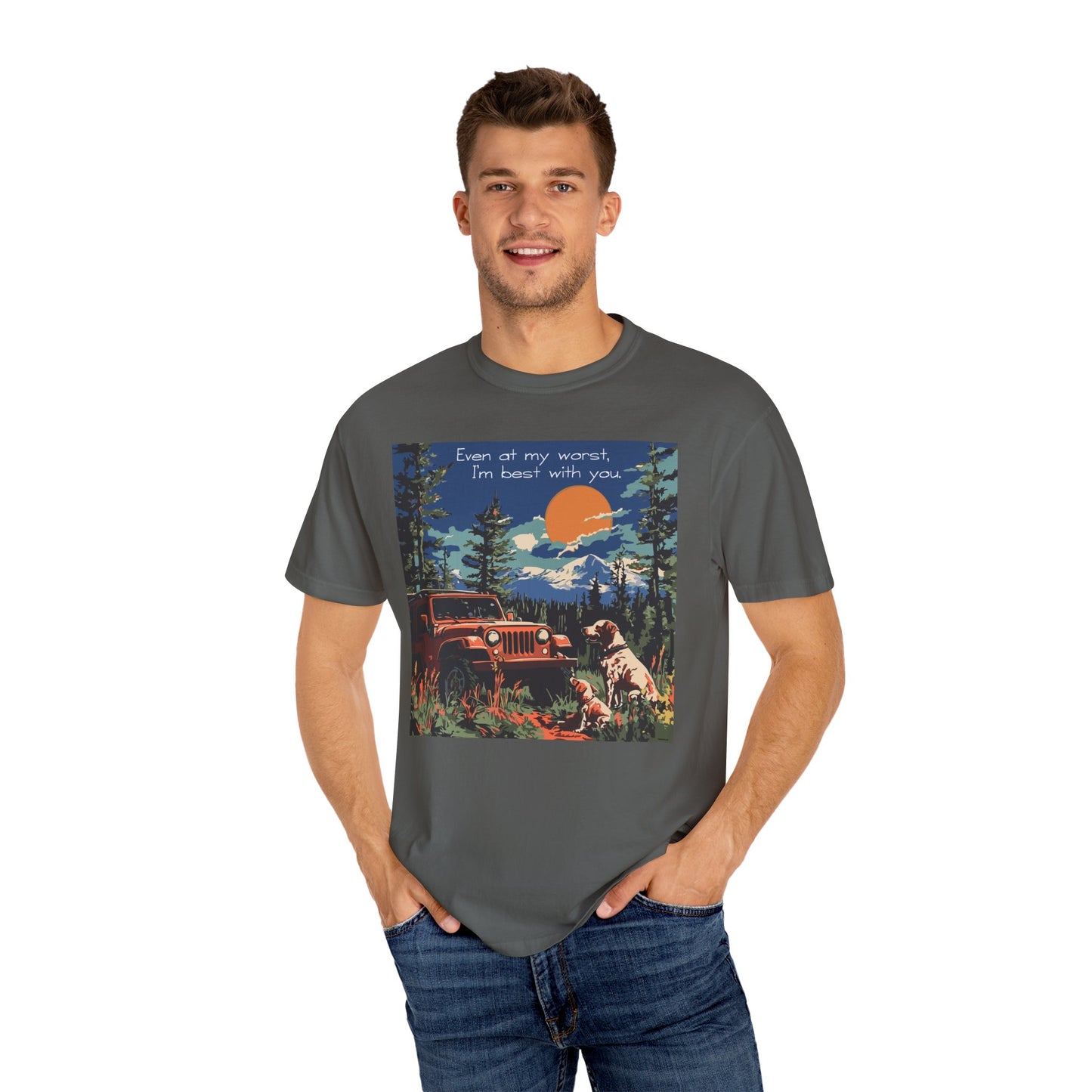 Best with You T-Shirt Dogs and Jeep
