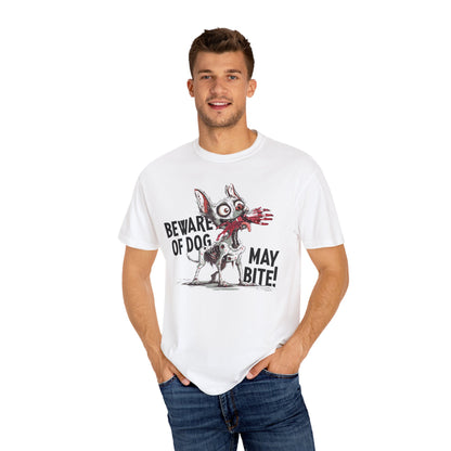 Beware of Dog Unisex T-Shirt, Super-Soft Garment-Dyed Tee