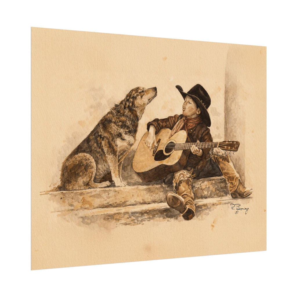 Cowboy Crooners Heeler & Little Cowboy Print