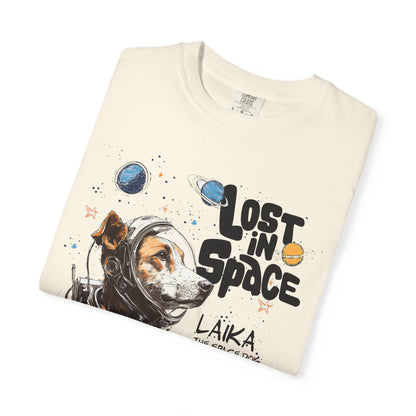 Laika Lost in Space T-shirt - Unisex Garment-Dyed