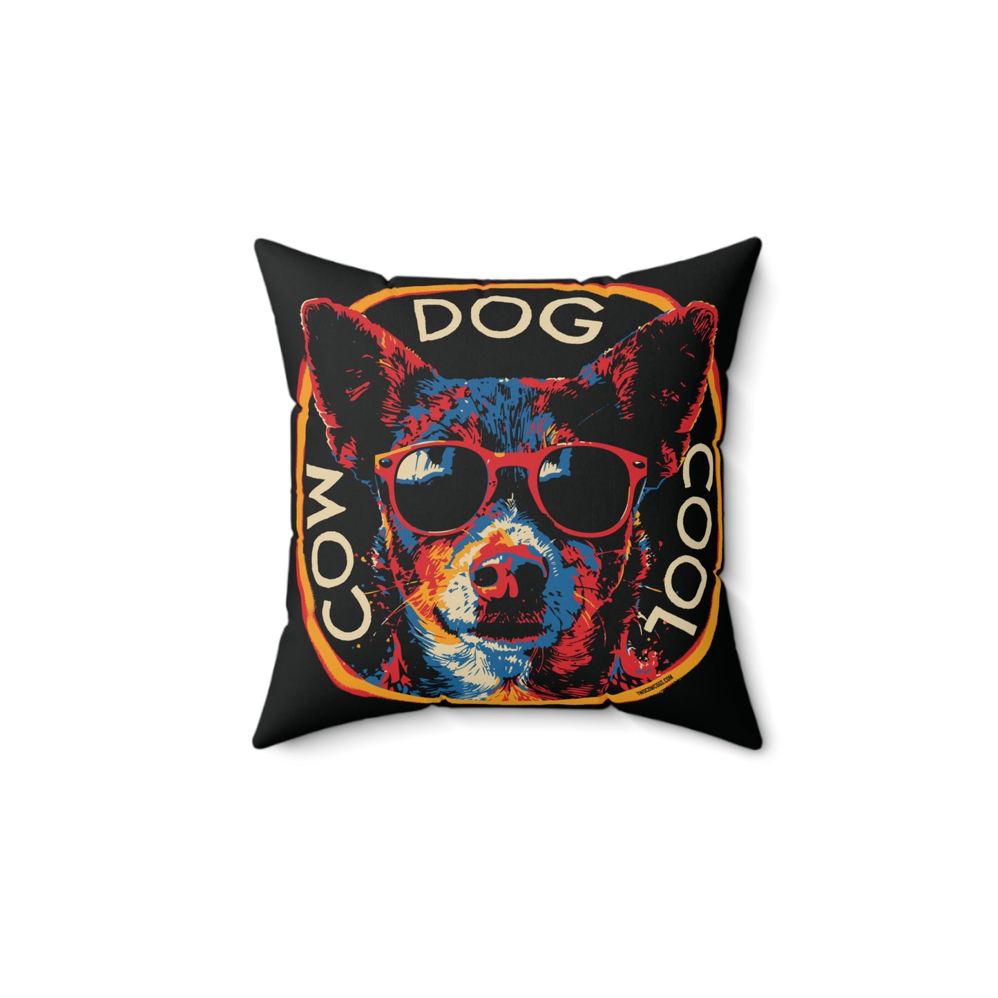 Square Pillow Cool Dog Design