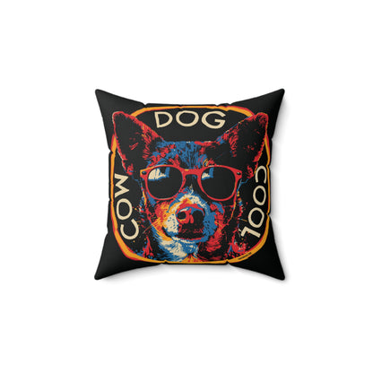 Square Pillow Cool Dog Design