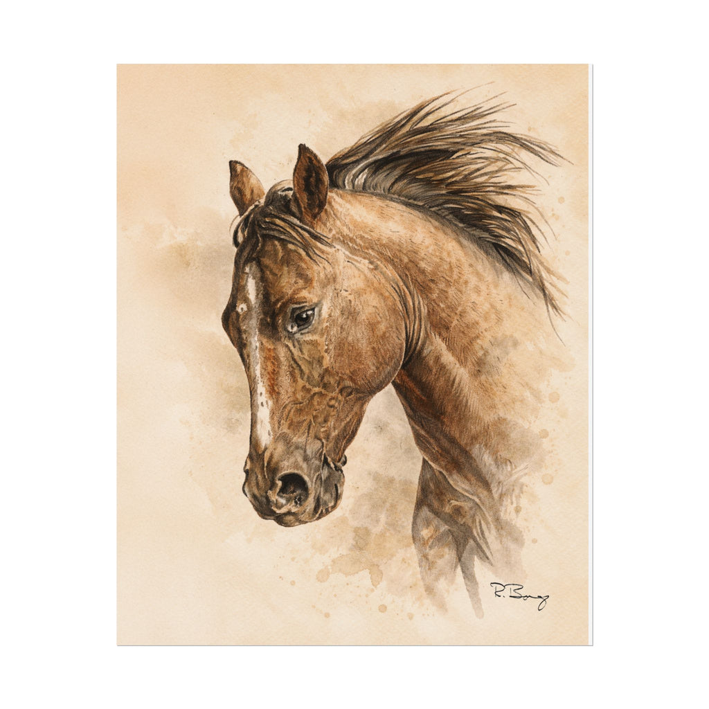 Western Horse Art Print — Quiet Working Horse Rolled Poster