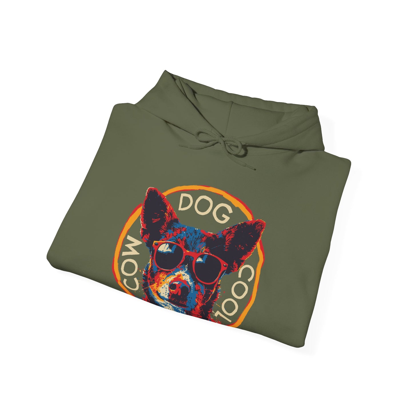 Cool Cowdog Hoodie — "COW • DOG • COOL" Pop-Art Heeler Sweatshirt