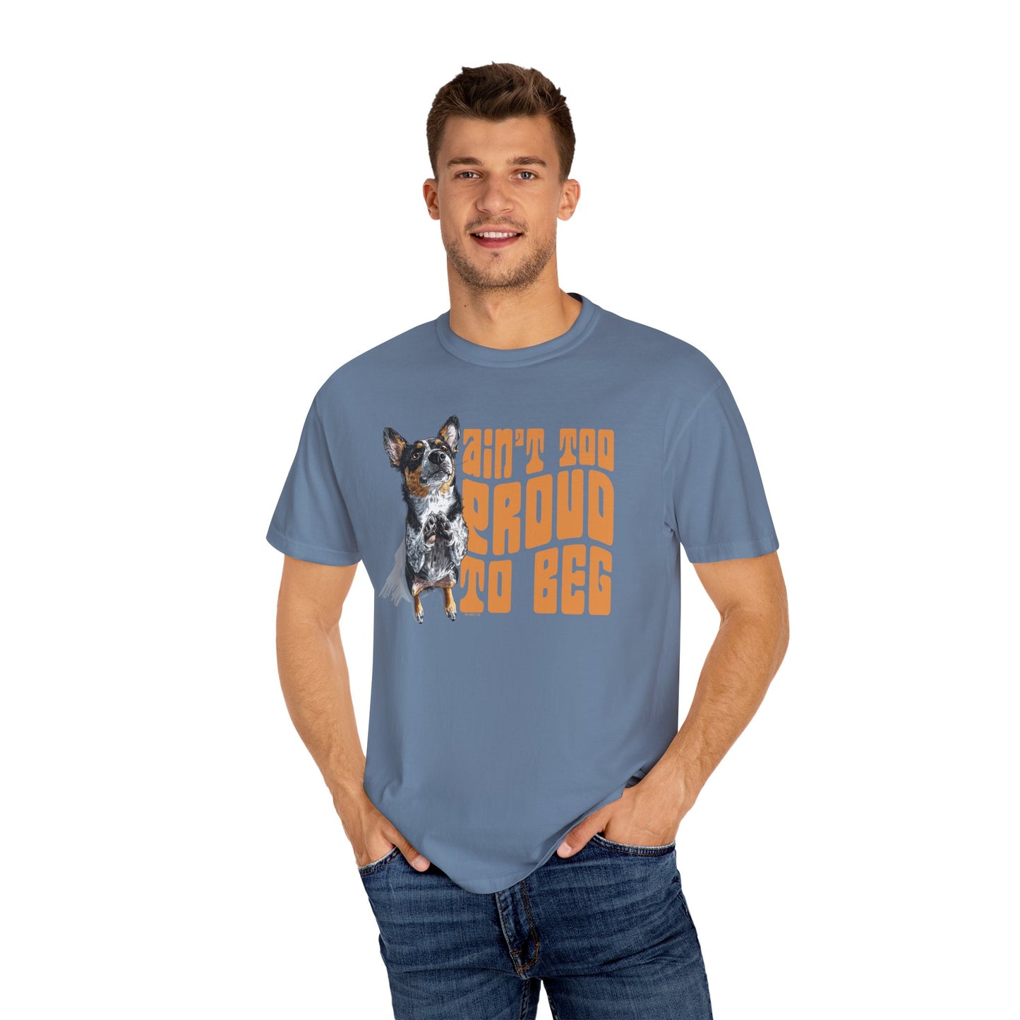 Heeler T-Shirt - Ain't Too Proud To Beg, Unisex Garment-Dyed