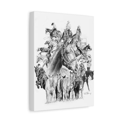 Quater Horse Collage, Custom Stretched Canvas