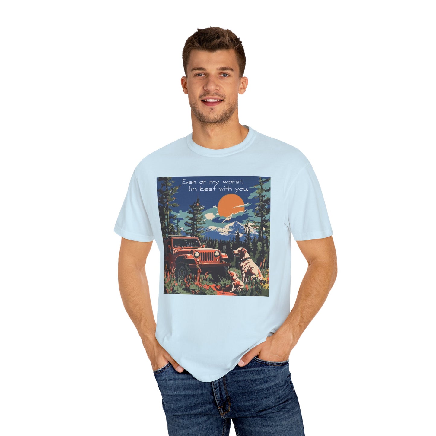 Best with You T-Shirt Dogs and Jeep