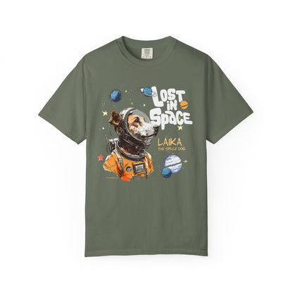 Laika Lost in Space T-shirt - Unisex Garment-Dyed