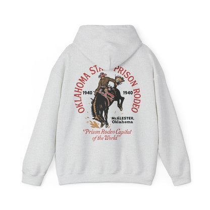 Vintage Rodeo Hoodie with 1940s Prison Rodeo Poster Design