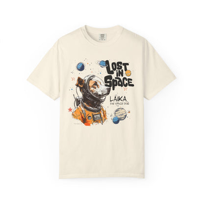 Laika Lost in Space T-shirt - Unisex Garment-Dyed