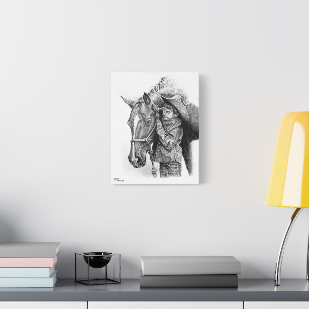 Little Cowhand & His Trusty Steed Canvas Print