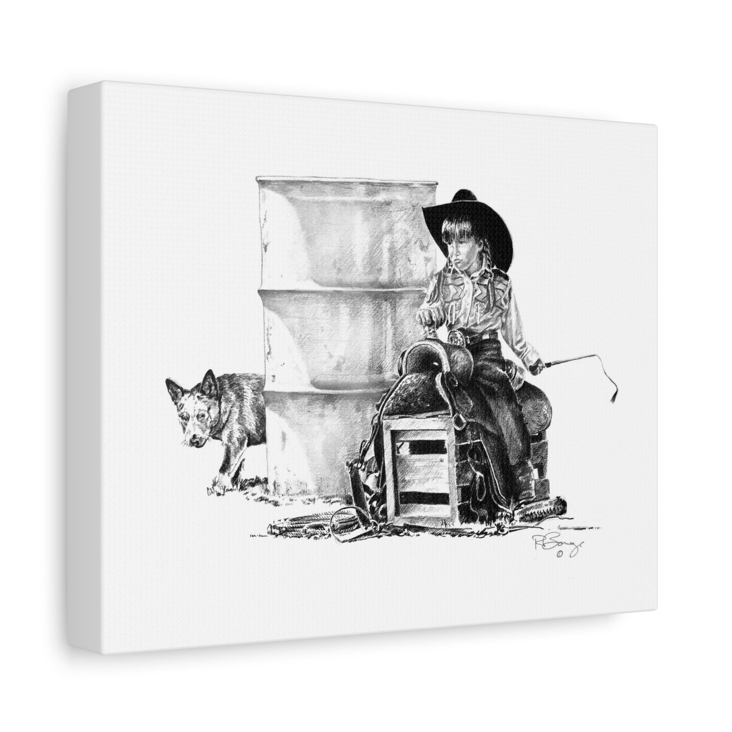 Future Barrel Racer, Rodeo Stretched Canvas