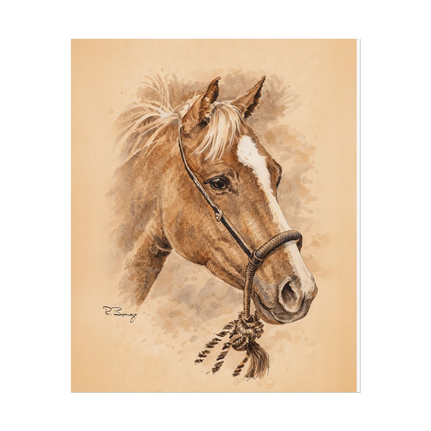 Horse in Mecate — Rolled Art Print