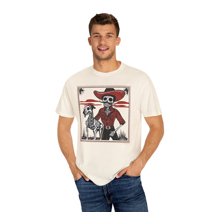Dia De Los Muertos Skeleton Cowboy and Dog Unisex T-shirt