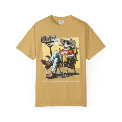 Two Pack Habit and a Motel Tan Tee Shirt