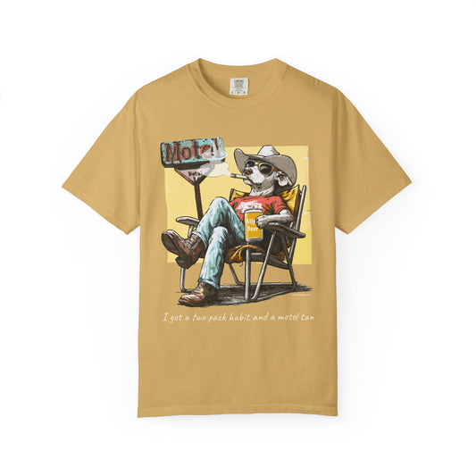 Two Pack Habit and a Motel Tan Tee Shirt