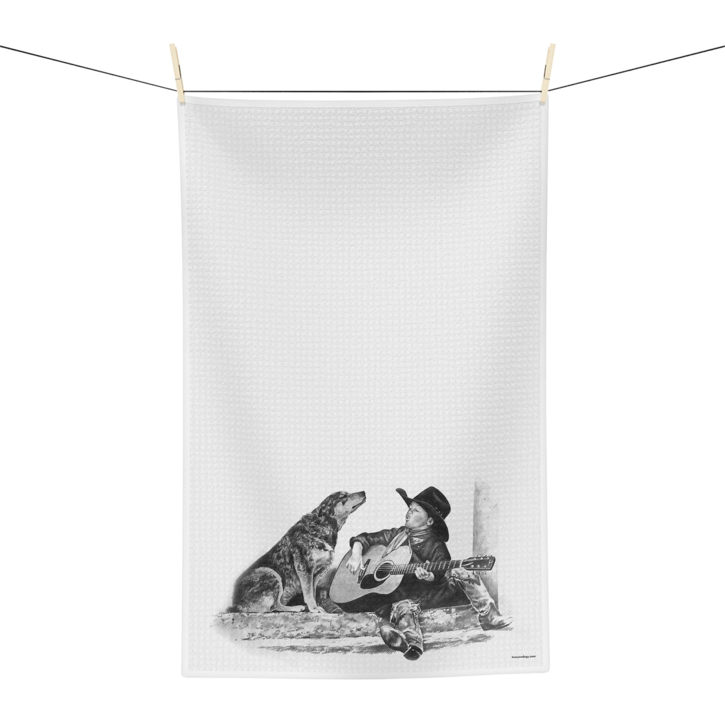 Cowboy and Heeler Crooners Microfiber Tea Towel