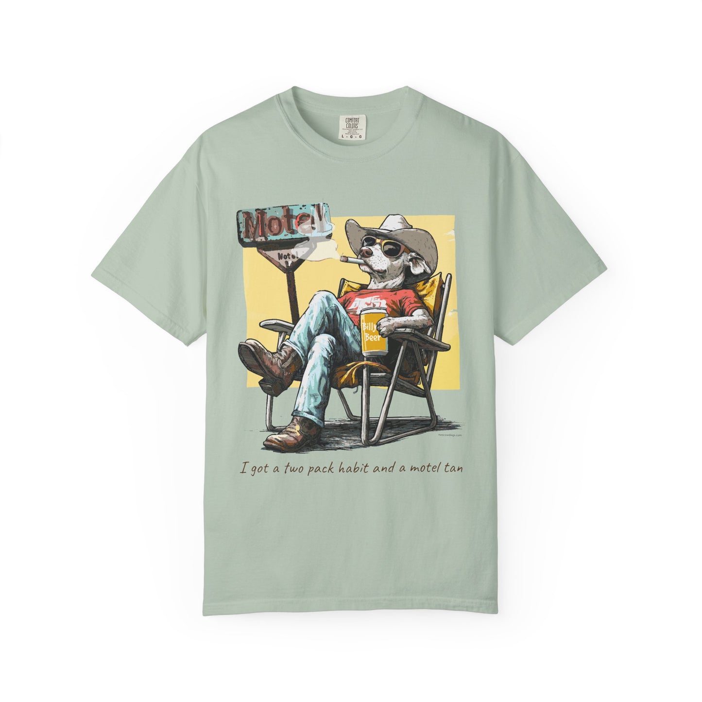 Two Pack Habit and a Motel Tan Tee Shirt