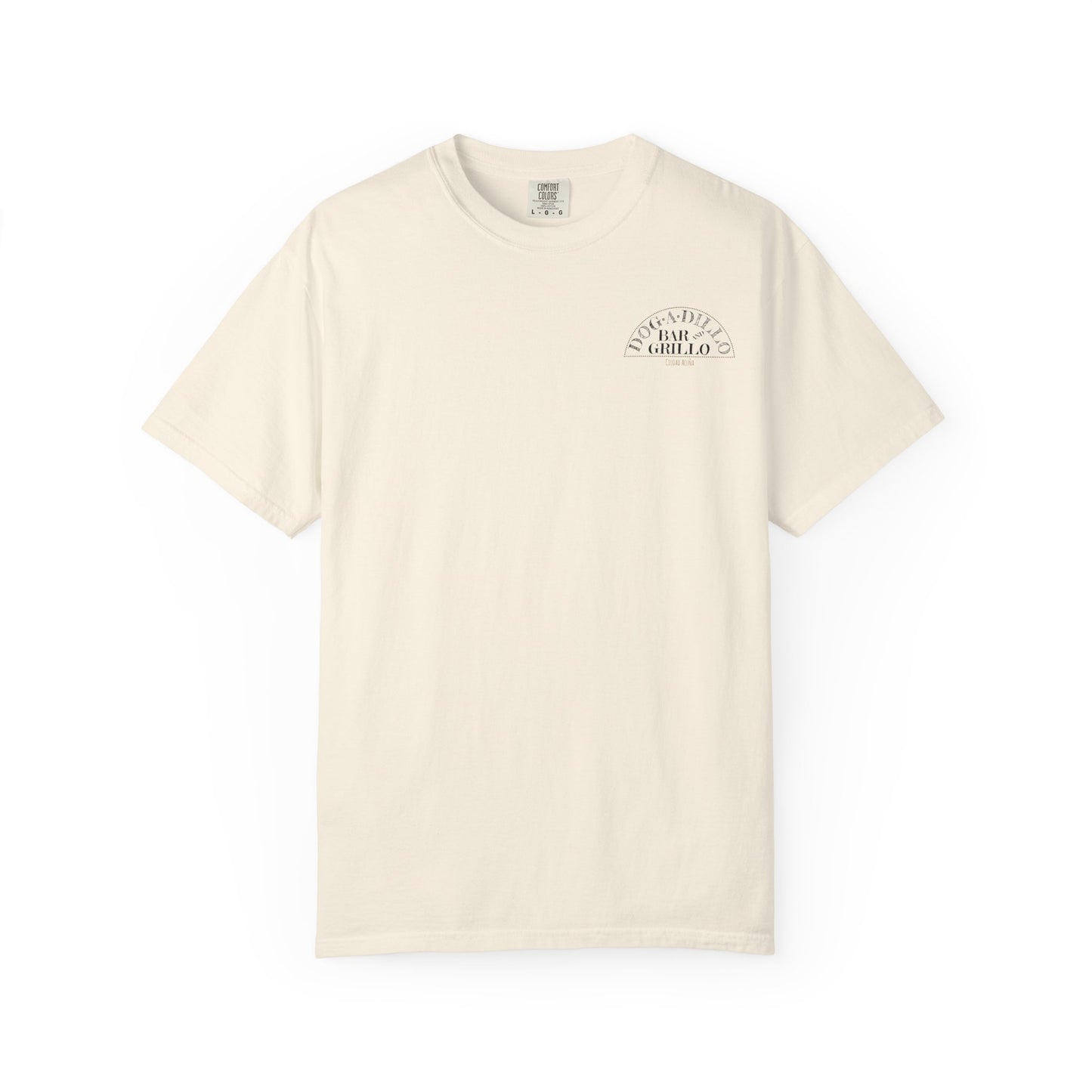 Dog-A-Dillo Armadillo Bar and Grillo T-Shirt, front and back