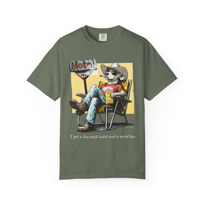 Two Pack Habit and a Motel Tan Tee Shirt