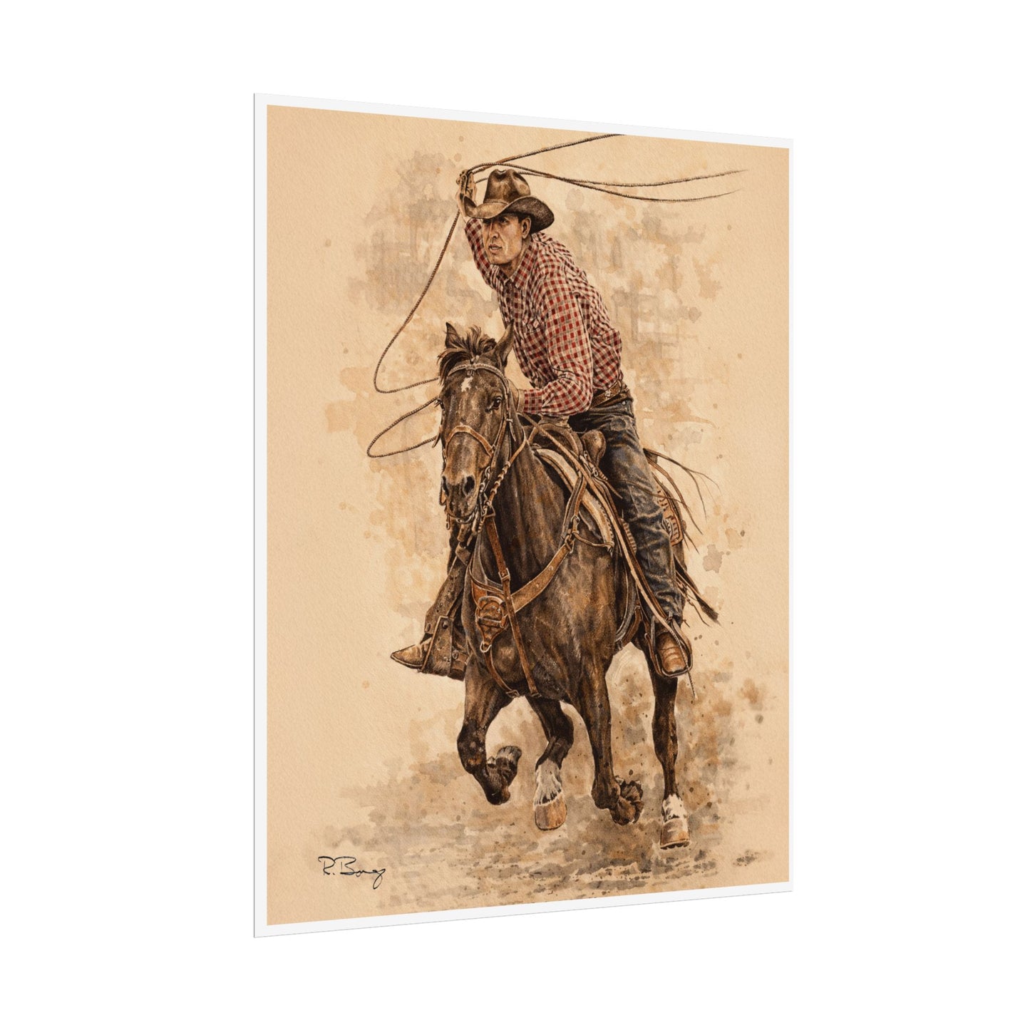 Roper Shirt Rolled Print — Western Rodeo Wall Art