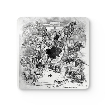 Vegas NFR Rodeo Corkwood Coaster Set, National Finals Rodeo