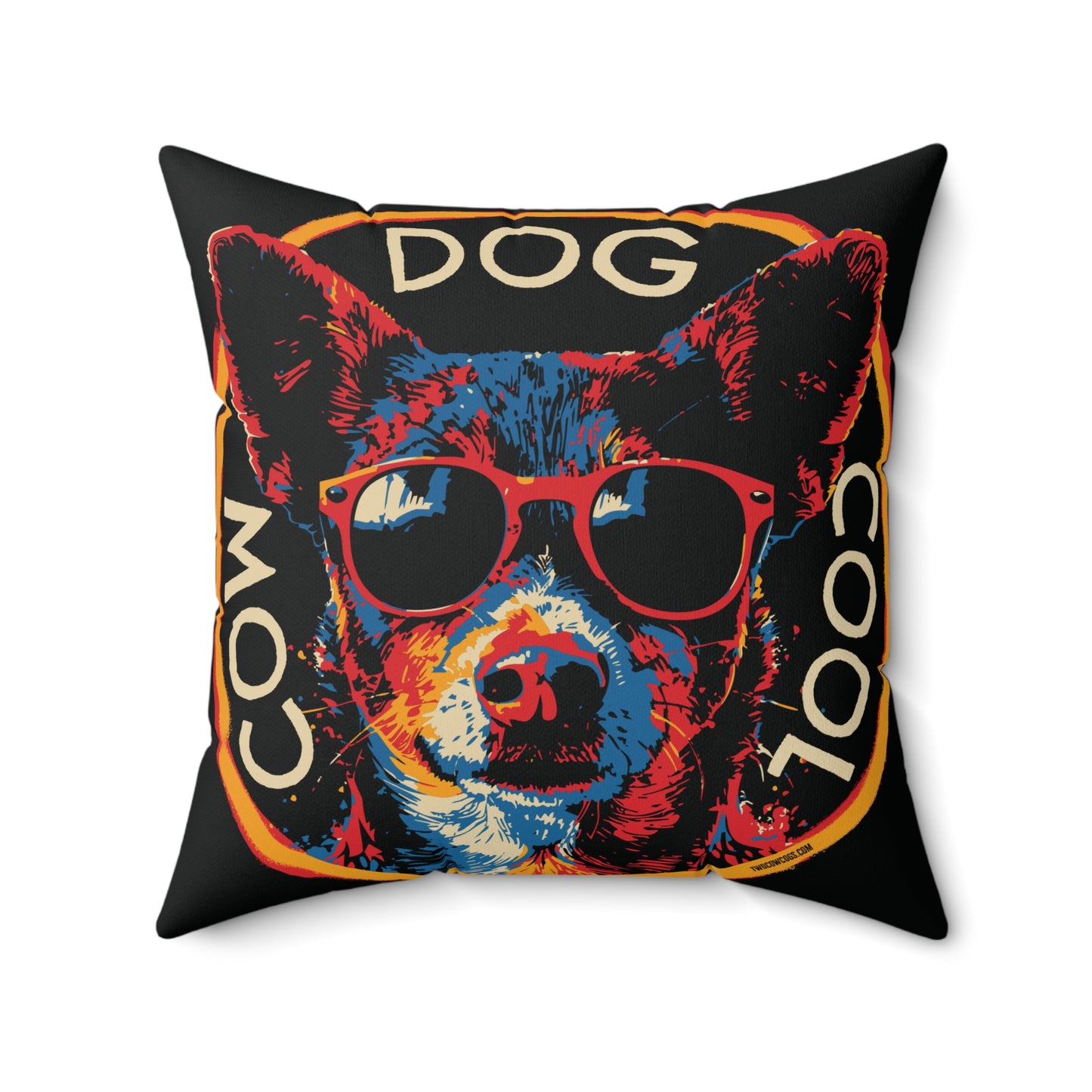 Square Pillow Cool Dog Design