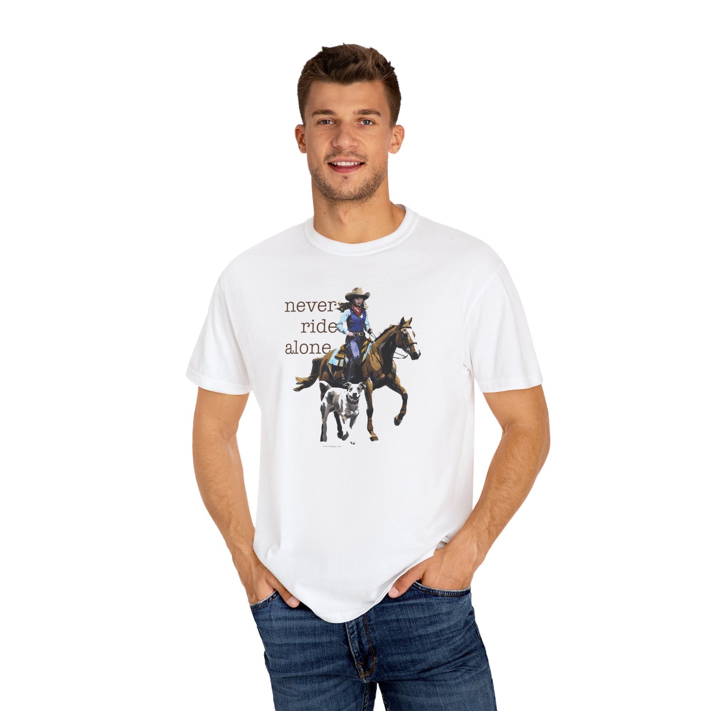 Never Ride Alone Cowgirl Tee Shirt