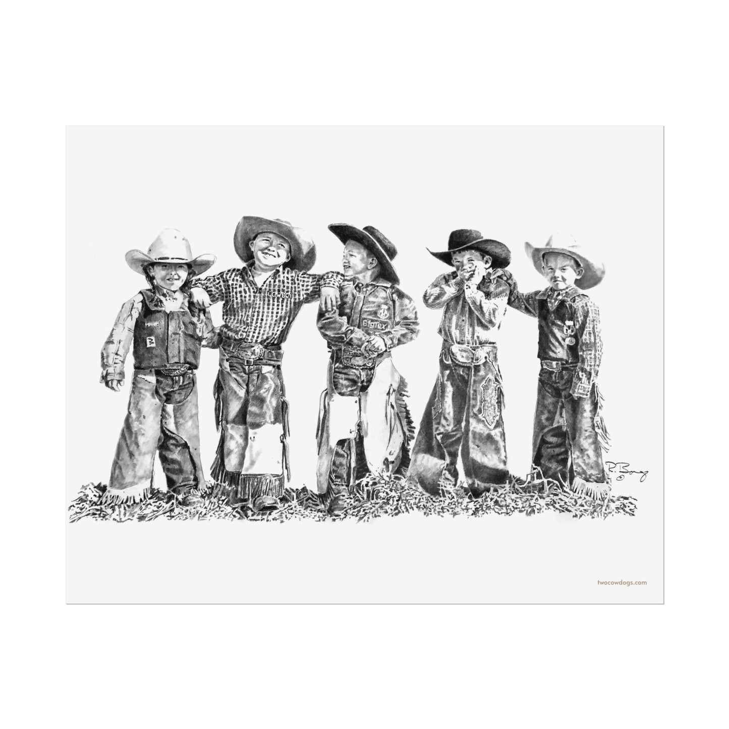 Poster Print - Little Mutton Busters Print on Fine Art Paper