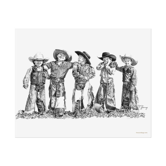 Poster Print - Little Mutton Busters Print on Fine Art Paper