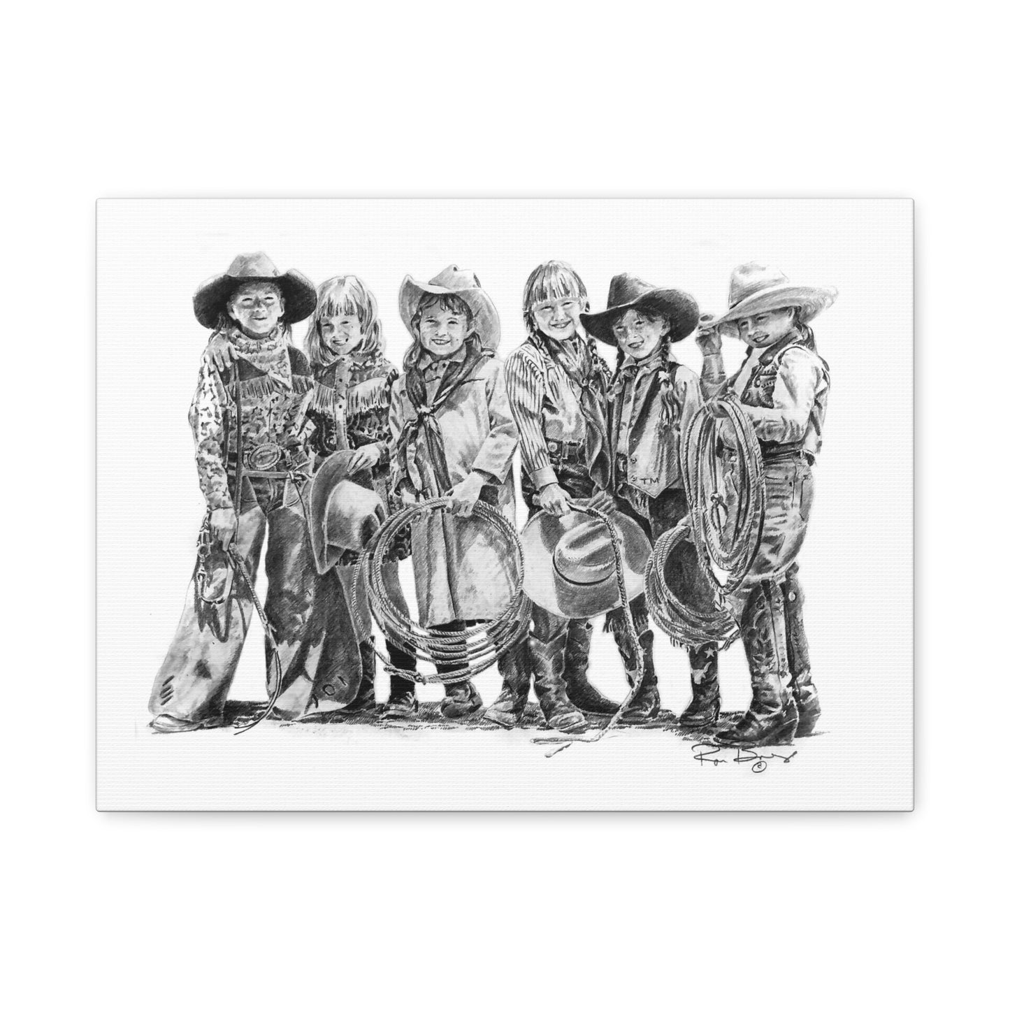 The Cowgirls Stretched Canvas Print