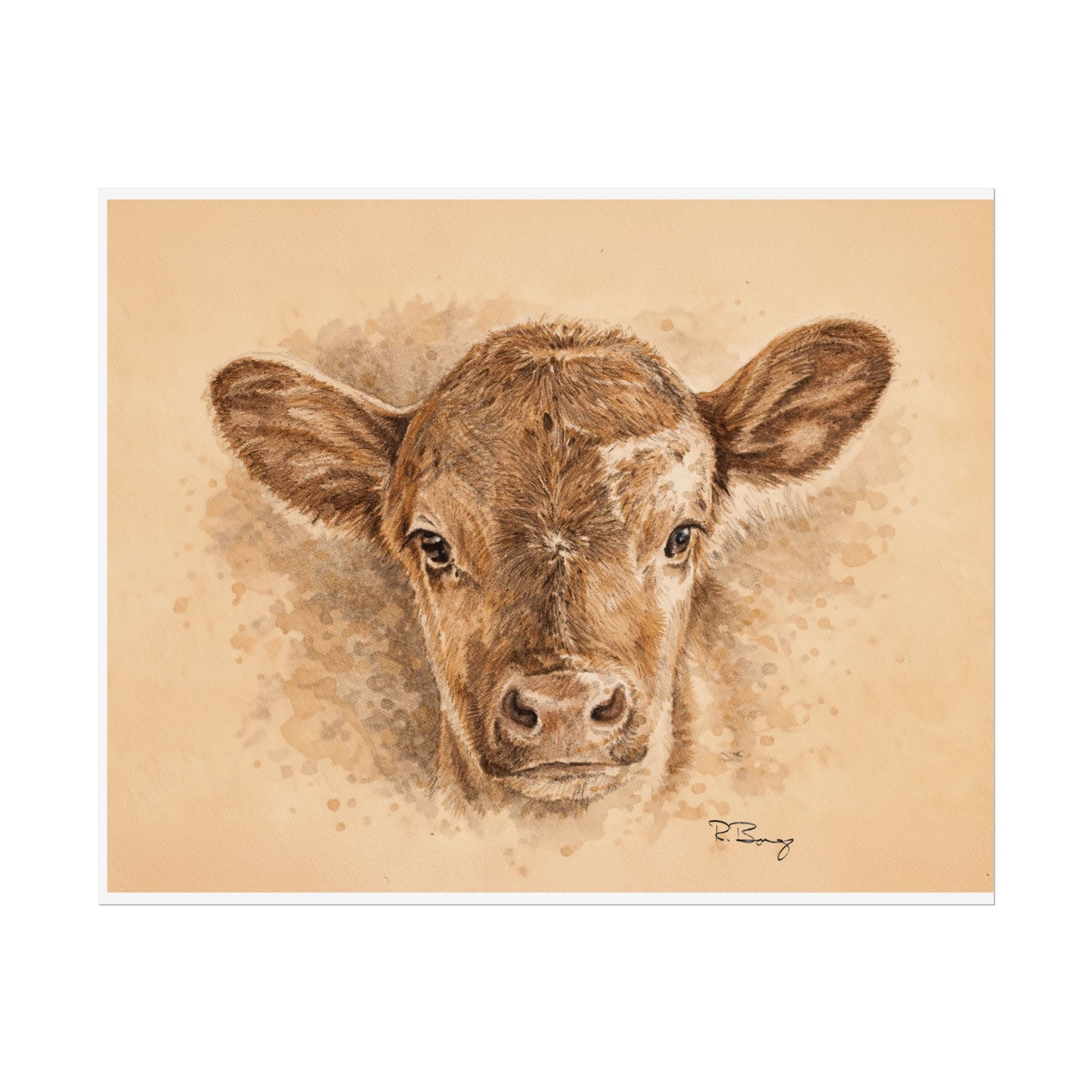 Calf Ears Rolled Print