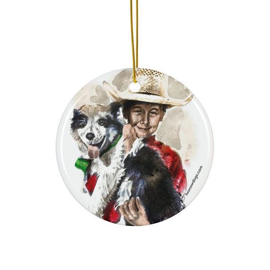 Little Cowboy, Ceramic  Christmas Ornament