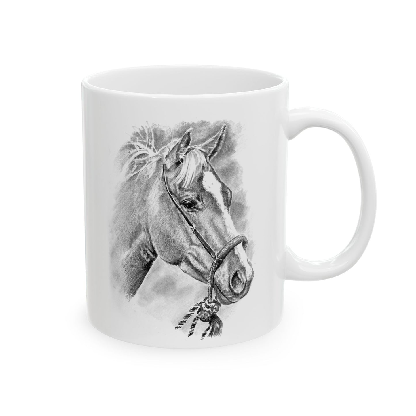 Horse Portrait Ceramic Mug — “Peace from the Pasture” Ranch Coffee Cup (11oz/15oz)