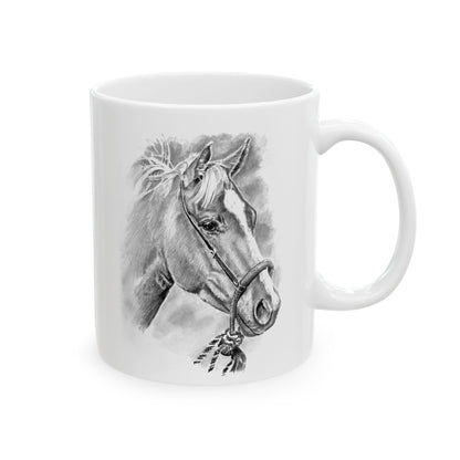 Horse Portrait Ceramic Mug — “Peace from the Pasture” Ranch Coffee Cup (11oz/15oz)