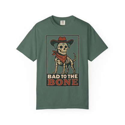 Copy of Bad to the Bone – Cowboy Skeleton Dog Tee