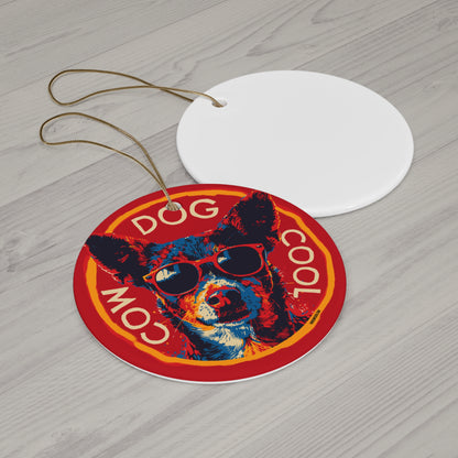 Cow Dog Cool Ornament