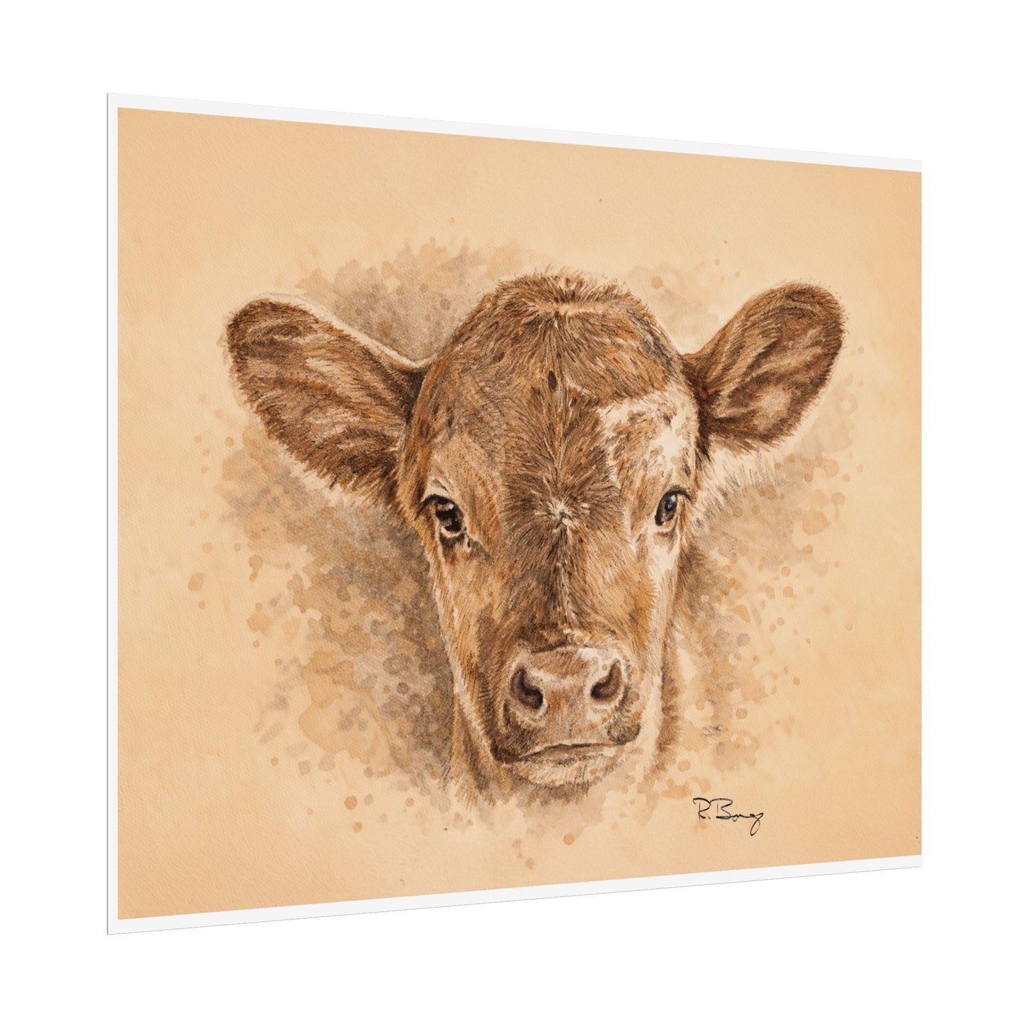 Calf Ears Rolled Print