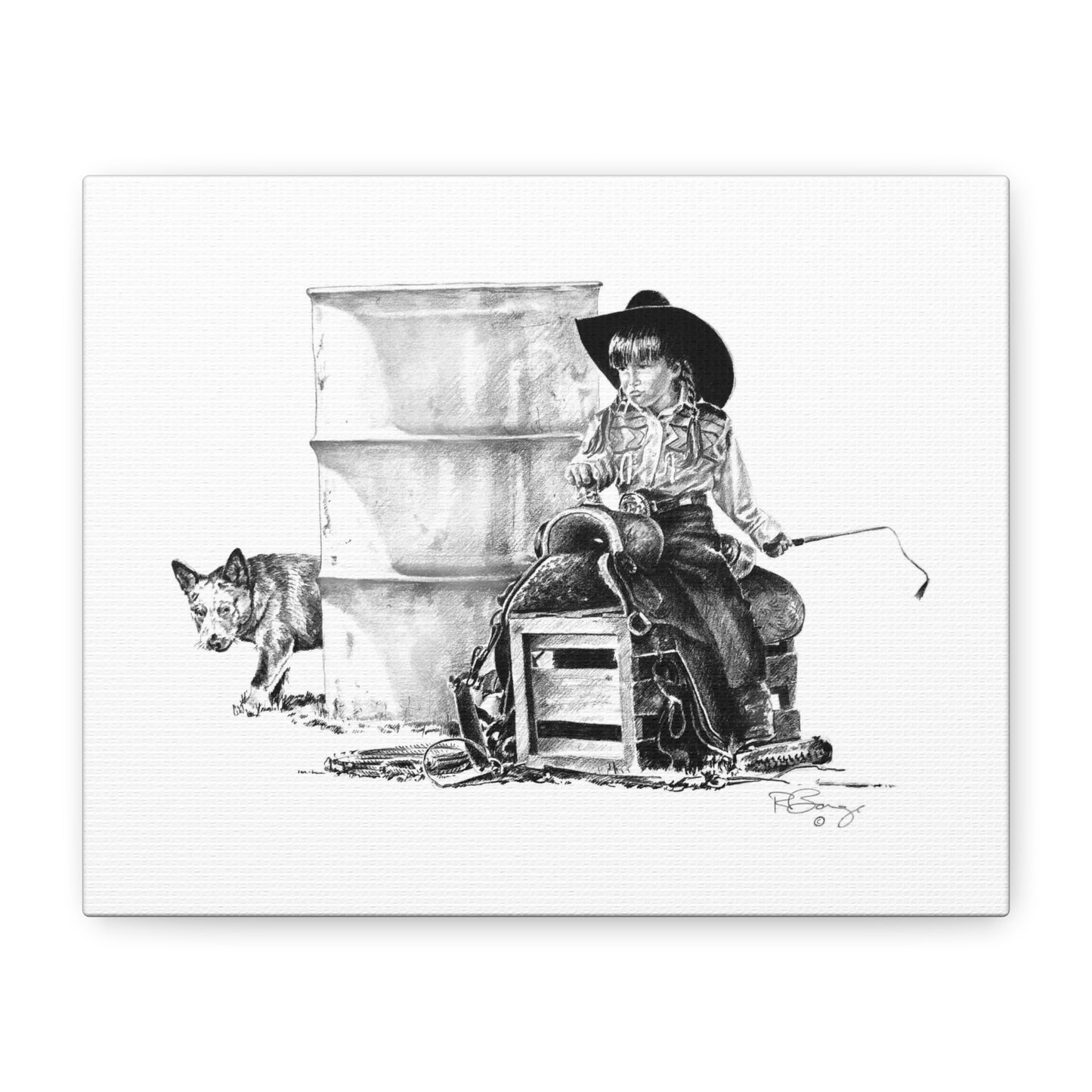 Future Barrel Racer, Rodeo Stretched Canvas