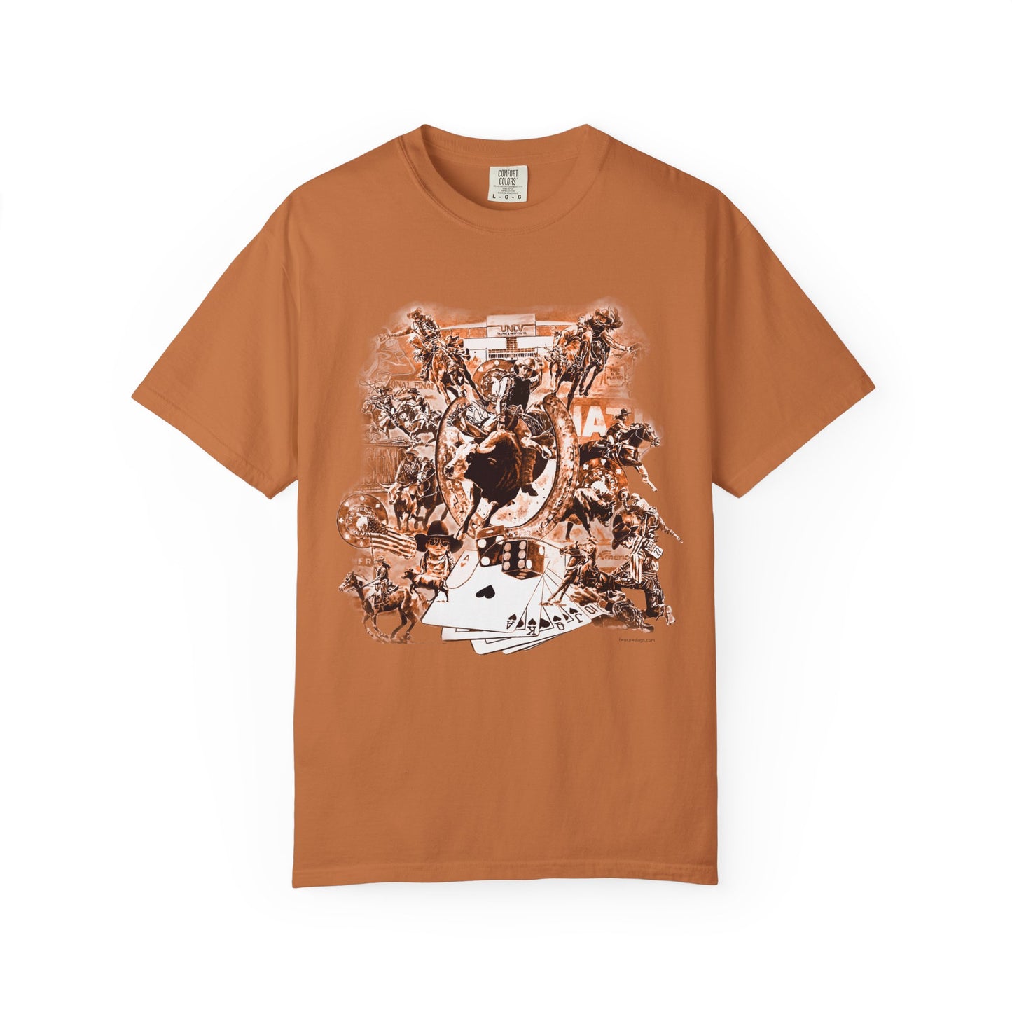 Vegas Rodeo Collage Garment Dyed T-Shirt