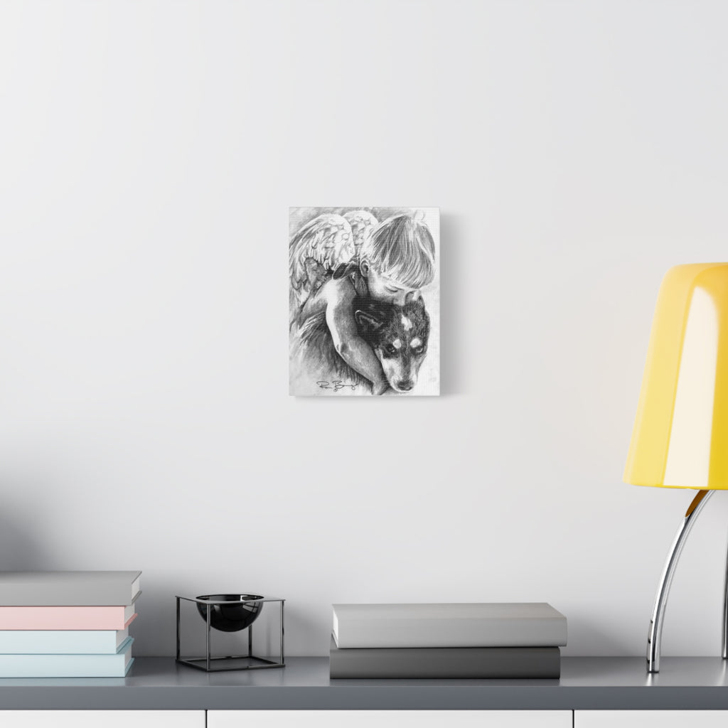 Little Angel and Heeler, Custom Stretched Canvas