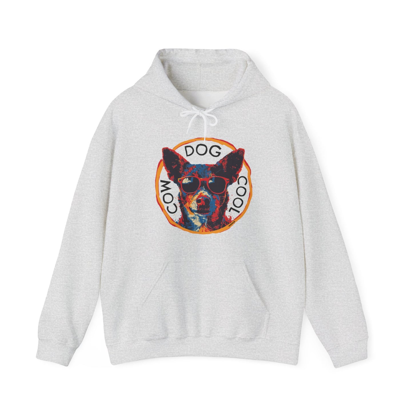 Cool Cowdog Hoodie — "COW • DOG • COOL" Pop-Art Heeler Sweatshirt