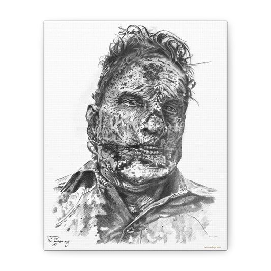 Stretched Canvas - Ron Zombie Drawing