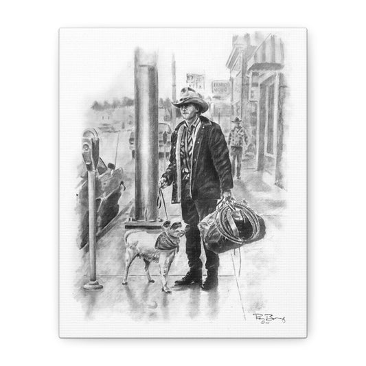 Montana Cowboy, Lewistown, Custom Stretched Canvas