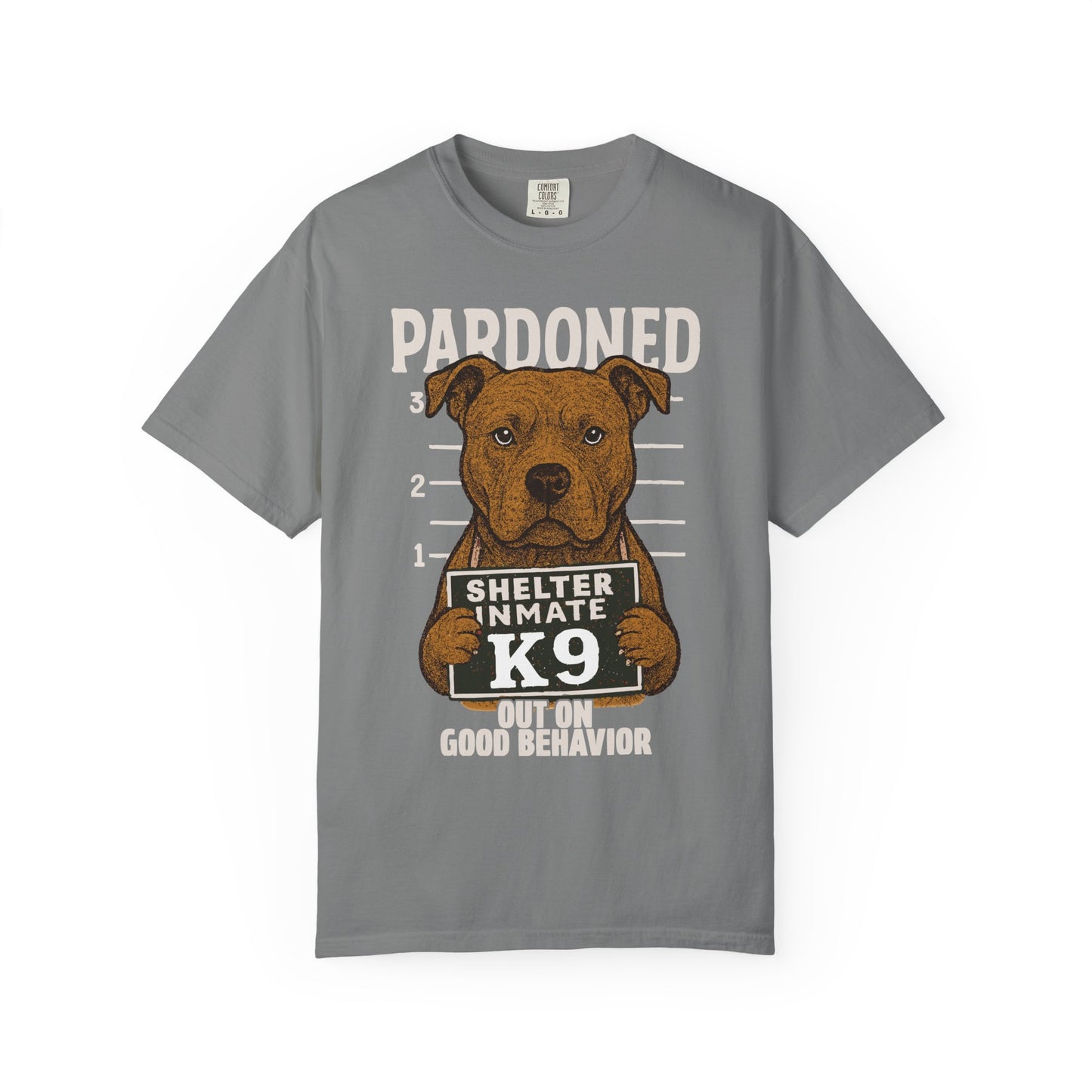 Pit Bull Mugshot TShirt - PARDONED OUT ON GOOD BEHAVIOR