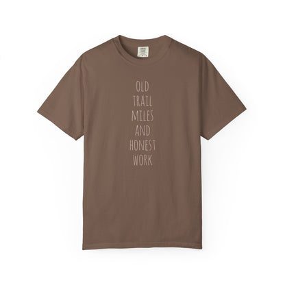 Old Trail Miles T-shirt, front and back design
