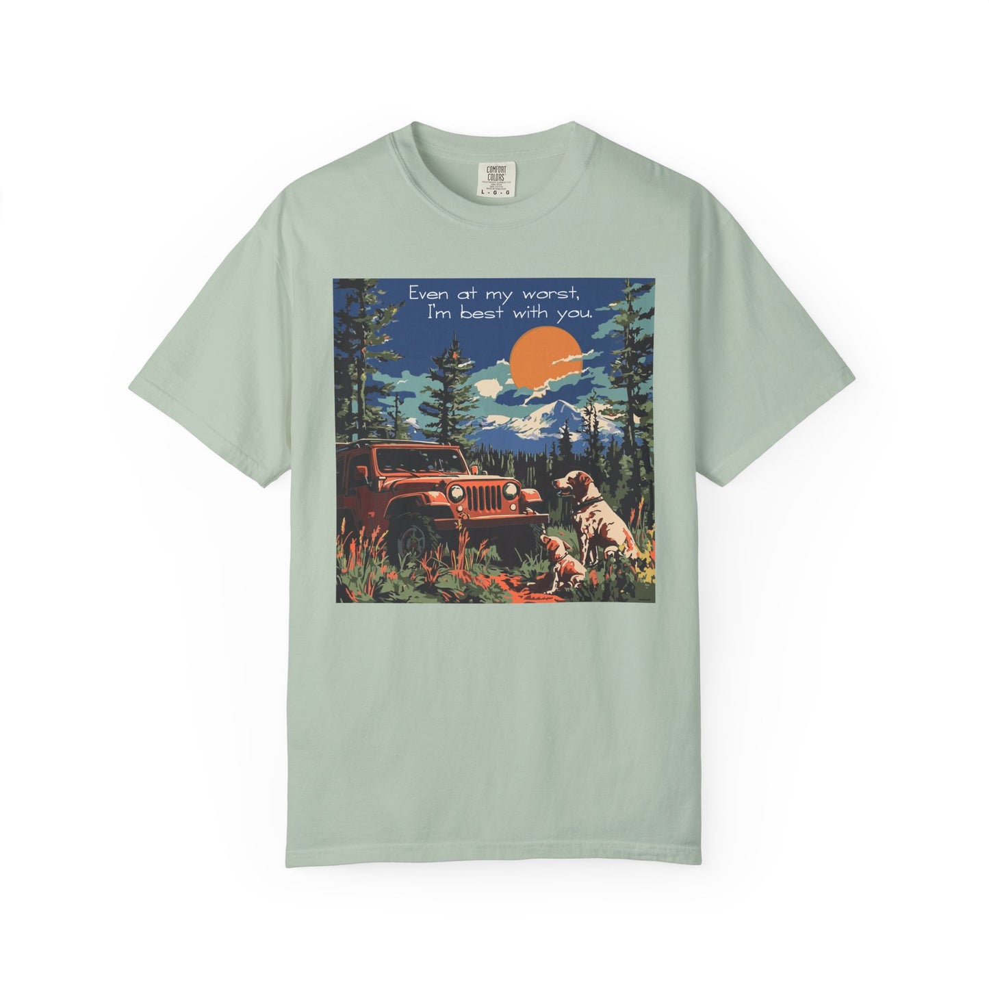 Best with You T-Shirt Dogs and Jeep