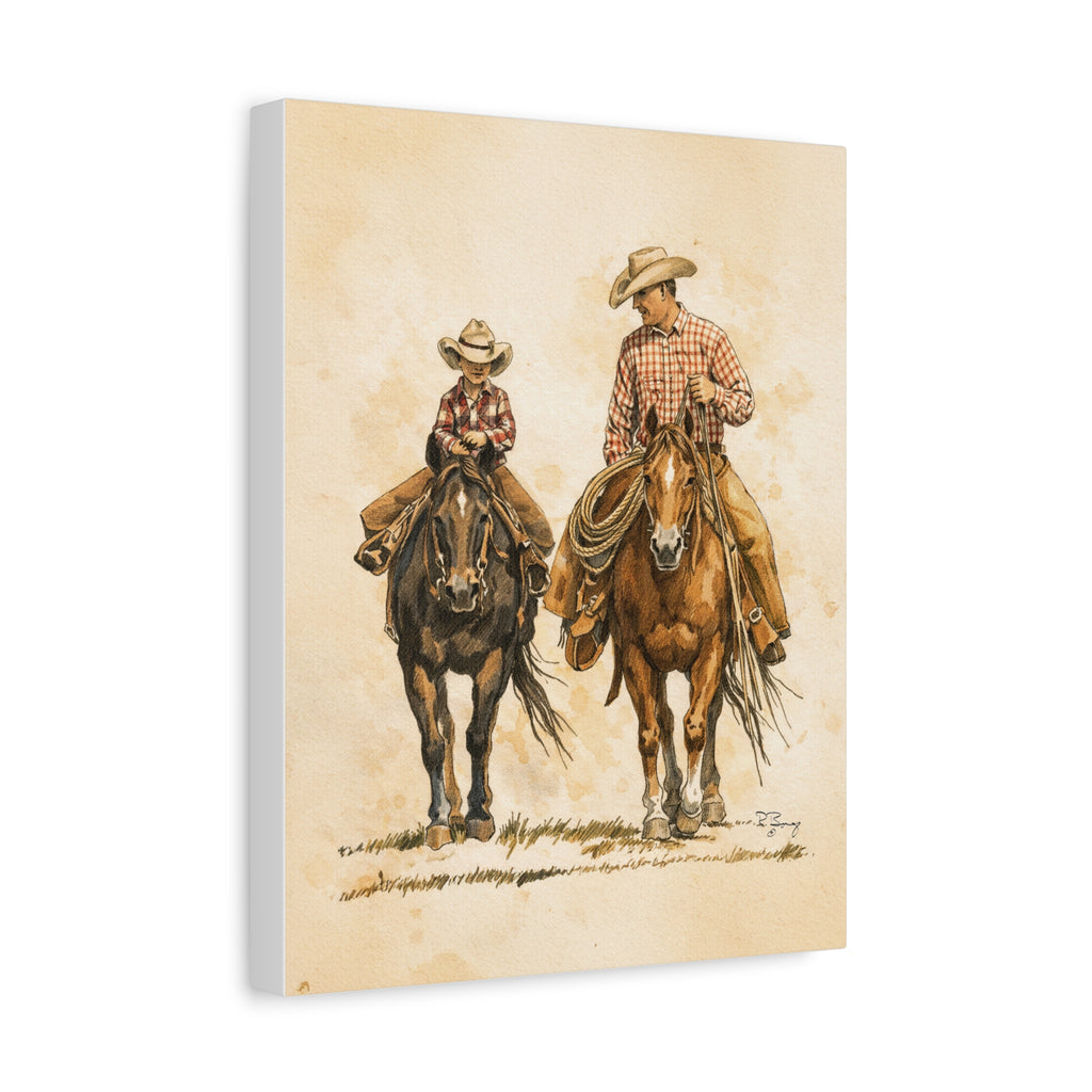 Father and Son Matte Stretched Canvas Print — 1.25" Edge