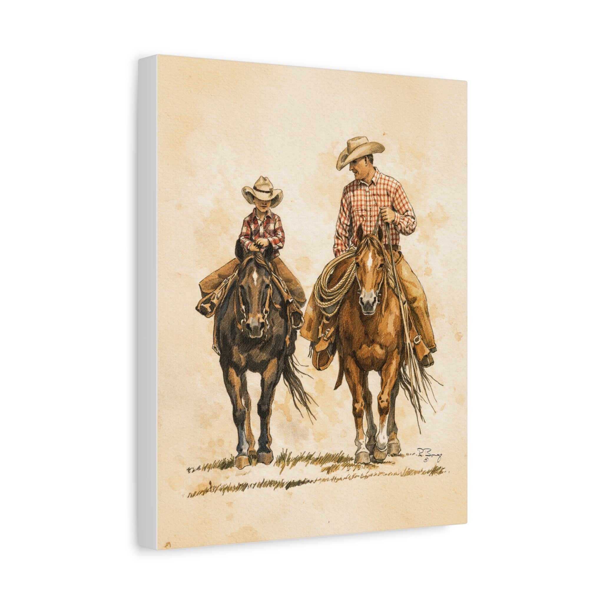 Father and Son Matte Stretched Canvas Print — 1.25" Edge